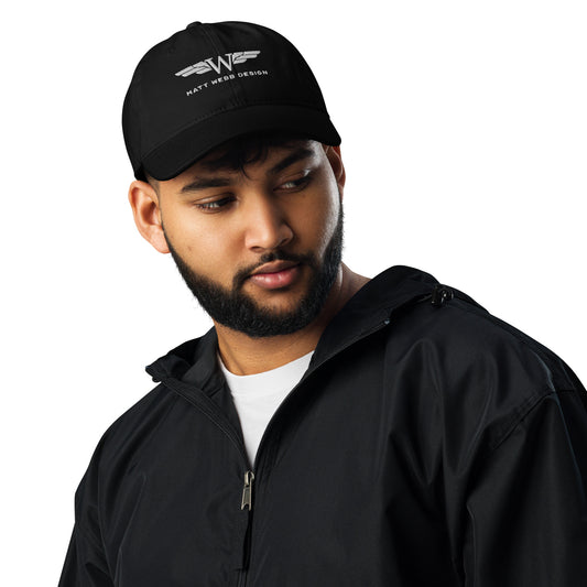 Champion dad hat with Matt Webb Design logo