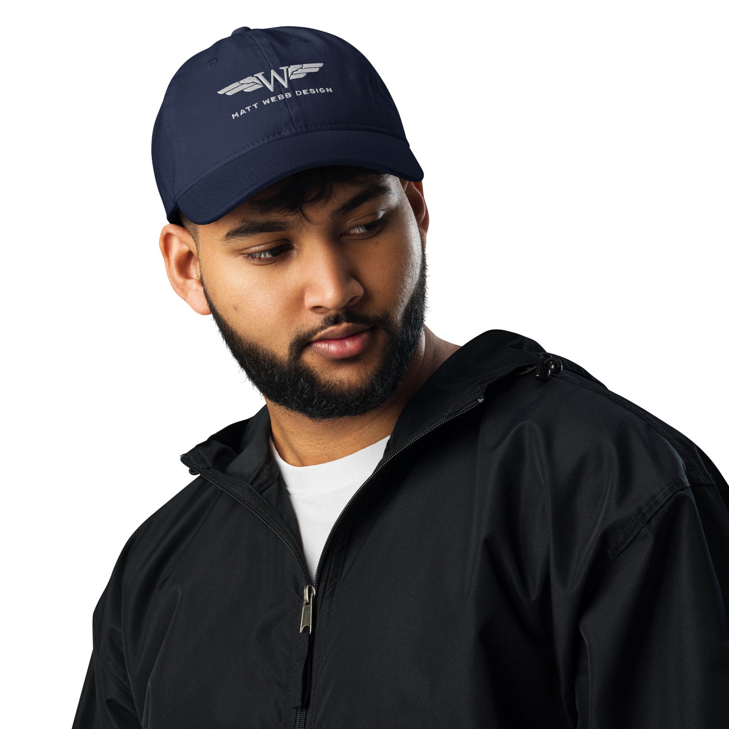 Champion dad hat with Matt Webb Design logo