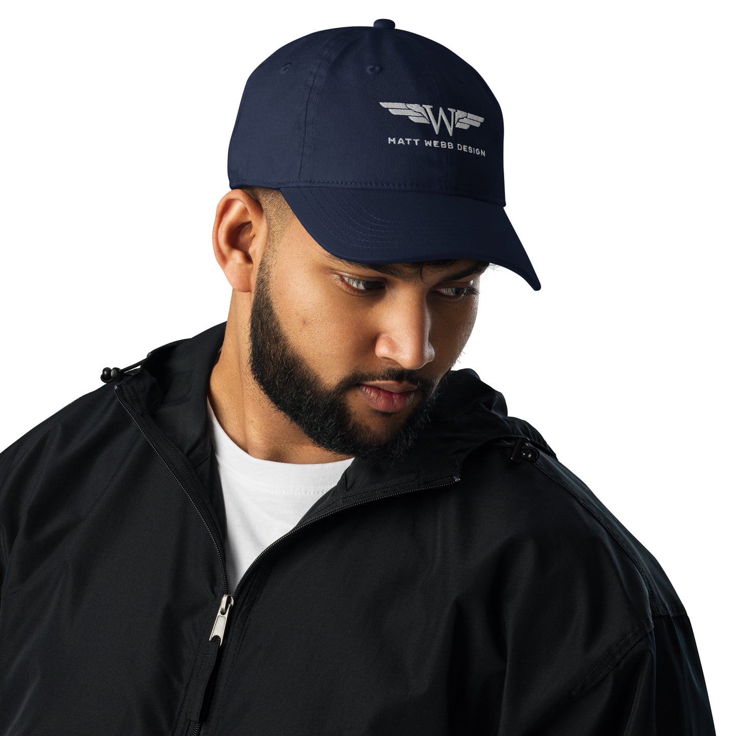 Champion dad hat with Matt Webb Design logo